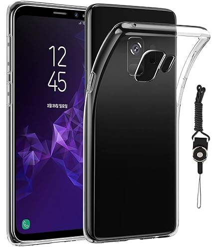 Amazon.co.jp: Galaxy S9 ケース クリア 透明 カバー 【 ストラップ 同